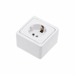 NE-AD розетка с заземлением, накладная, белая